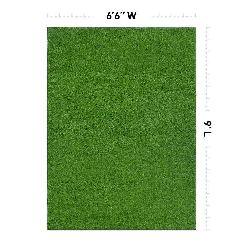 Tapis de gazon artificiel imperméable intérieur / extérieur Brittannie, Rectangle 6 pi 6 po x 9 pi