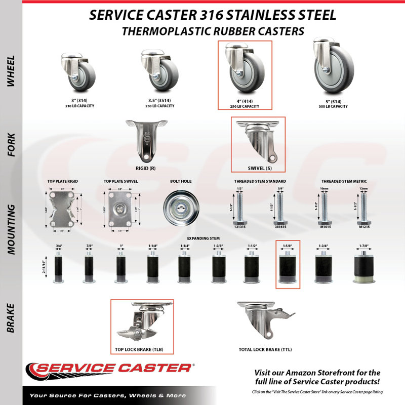 Thermoplastic Rubber Casters