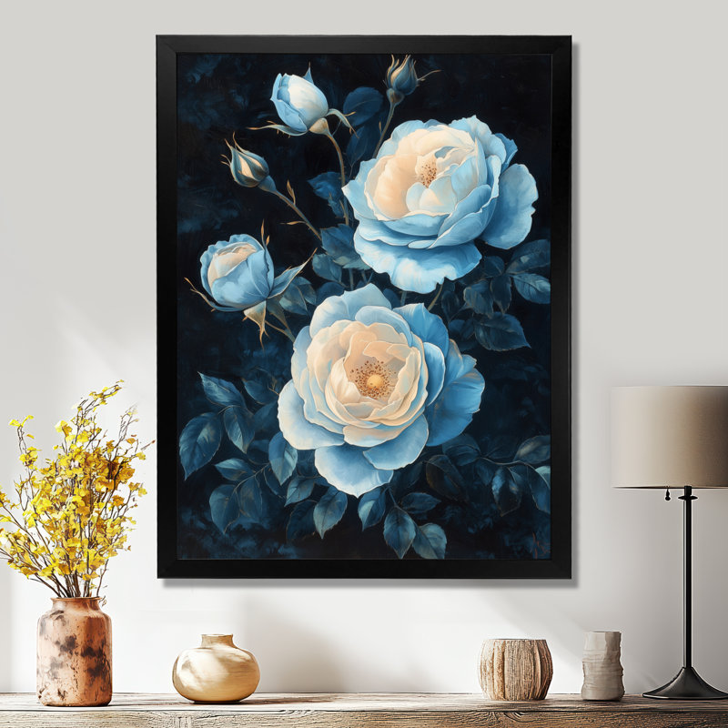 Boltongate - art mural floral, H 20 po x l 12 po, Reproduction encadrée d'une seule photo, Noir