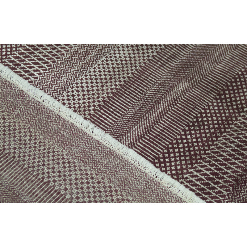 Striped Area Rug in Wine/Silver/Gray