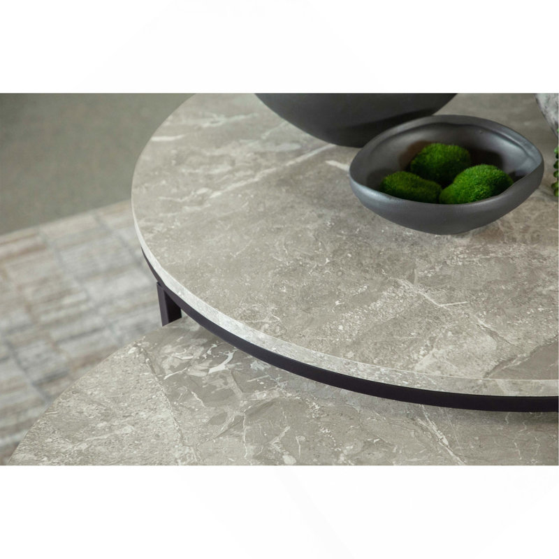 Table basse grise 2 pièces