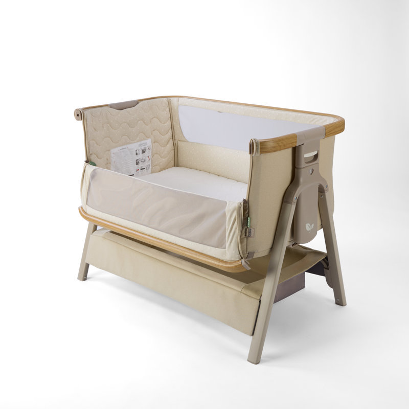 Tutti Bambini Cozee Air 2 Bedside Crib, Toasted Oak / Sand