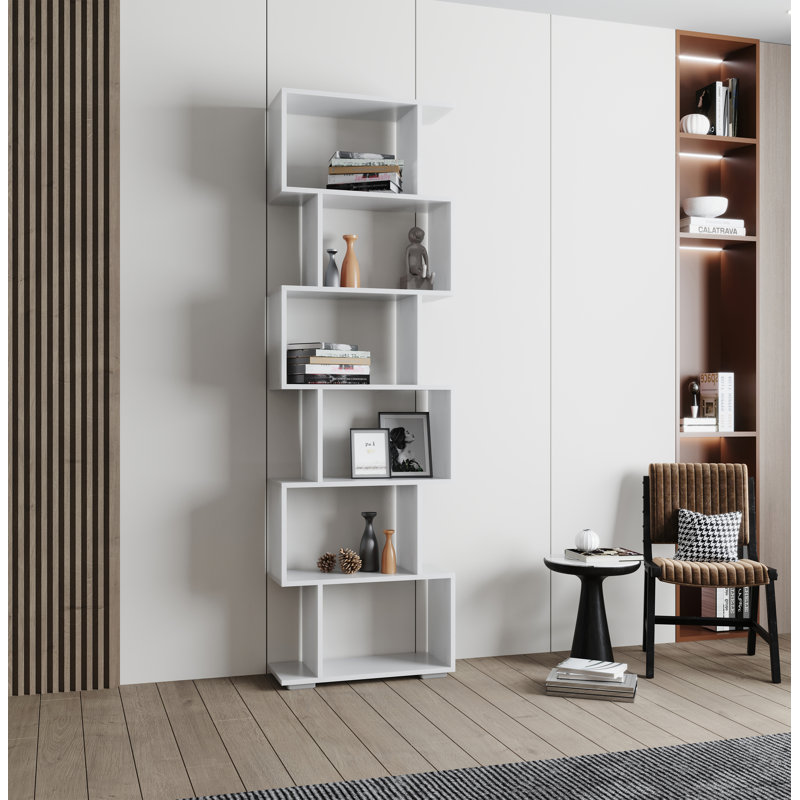 Palusa 196.1cm H x 60cm W Standard Bookcase, White