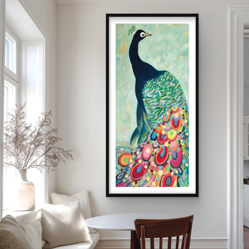 «Proud as a Peacock» - reproduction matte encadrée pour la décoration intérieure
