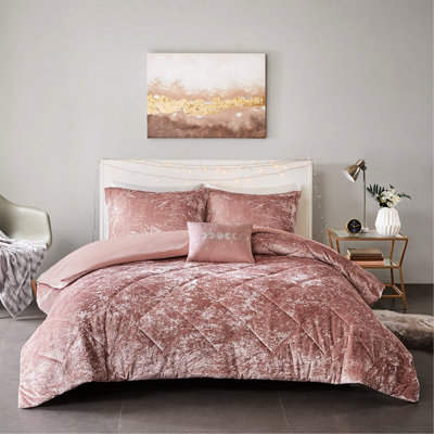 Housse de couette en velours froissé très grand / très grand avec fermeture à boutons