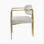 Fauteuil en chenille et or beige (ensemble de 2)