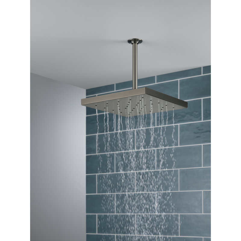 Pomme de douche à pluie avec technologie H2Okinetic, Acier inoxydable noir Lumicoat