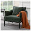 Chaise d'appoint en polyester vert foncé avec coussin et structure en bois d'eucalyptus-130633049