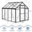 Greenhouse for Outdoor with Door, Green House with Polycarbonate Panel & Adjustable Roof Vent & Ground Nails-124022181-124022183