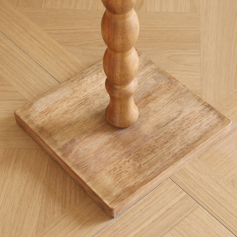 Solid Wood Square End Table,Pedestal Drink Table, Tall Plant Stand, Dark Brown Wood