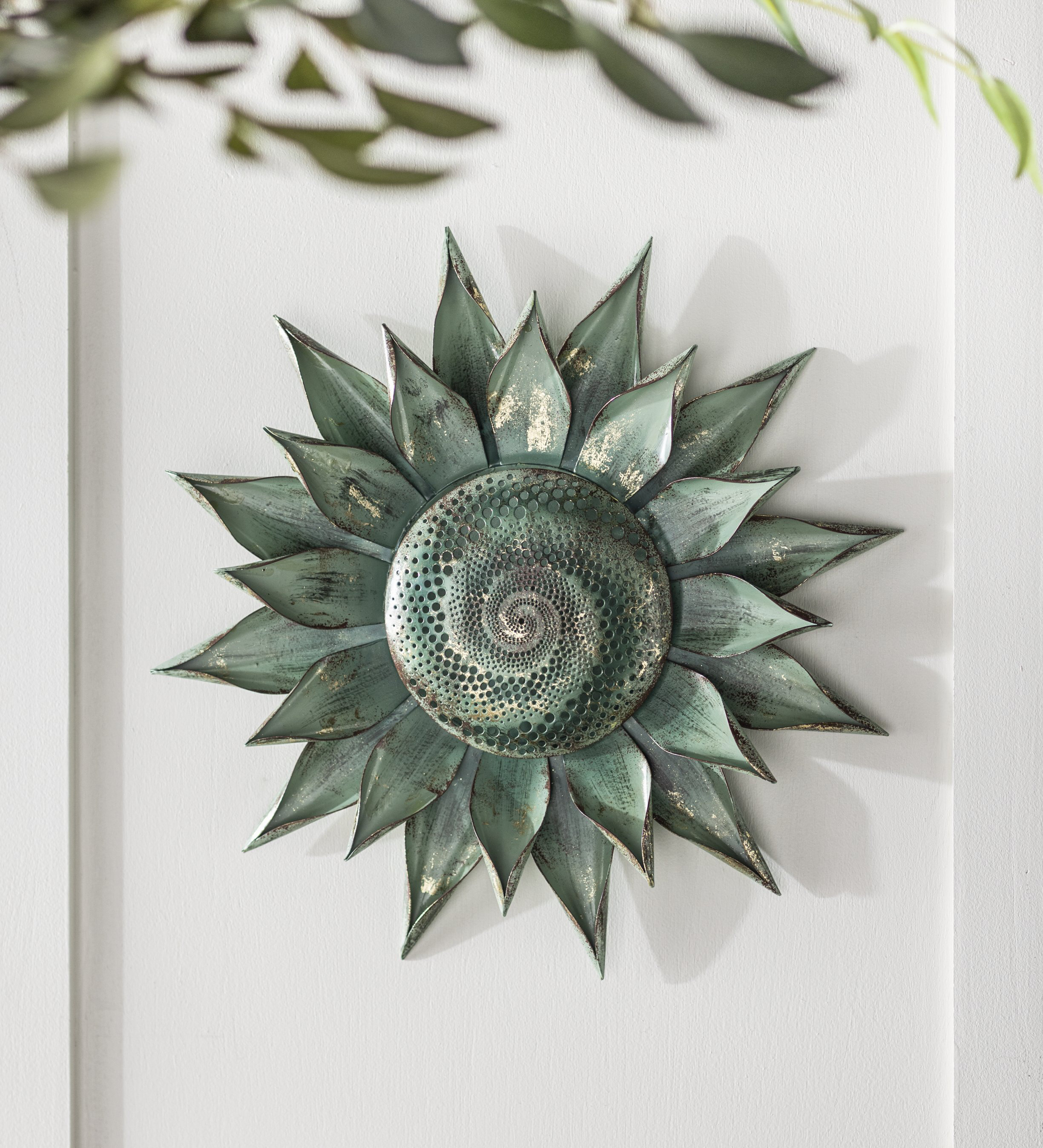 Bungalow Rose 12" Distressed Teal Metal Wall Décor & Reviews | Wayfair