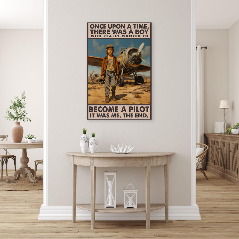 To Become A Pilot 2 - 1 Piece Rectangle Graphic Ar " To Become A Pilot 2 ", 20" H x 16" W x 1.25" D