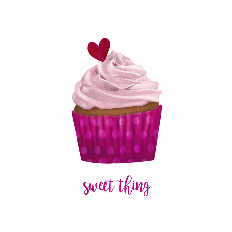 Valentine's Cupcake II by Victoria Borges - Graphic Art Print, 30 cm H x 20 cm W, Wrapped Canvas