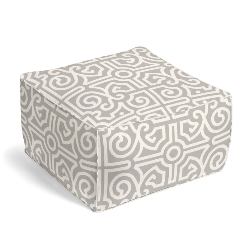 Upholstered Pouf, Mineral 100% Cotton