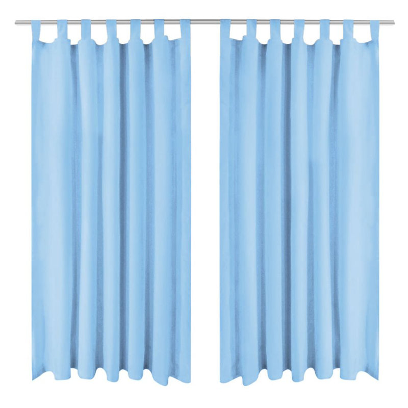 Bachar Semi Sheer Curtain Pair, Turquoise, 140cm Width x 175cm Drop