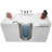 Ella Escape 36"x72" Two Seat Walk in Bathtub, Air + Hydro + Independent Foot Massage, 2 2 Piece Faucets, Dual 2" Drains