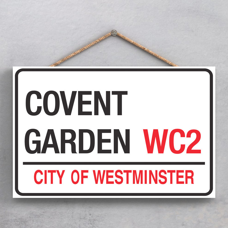 Covent Garden Wc2 Street Sign 1 Piece Wall Art on MDF