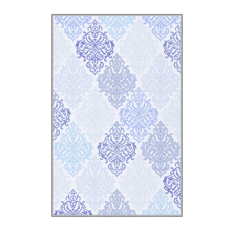 Stylish Hall Carpet, 2.6 x 6.6 Feet, 100% Polyester, 0.3 in Pile Height | Antibacterial, Non-Slip PVC Felt Dot Underside | 3D Digital Print, Machine Washable, Ideal for Entryway & Living Spaces