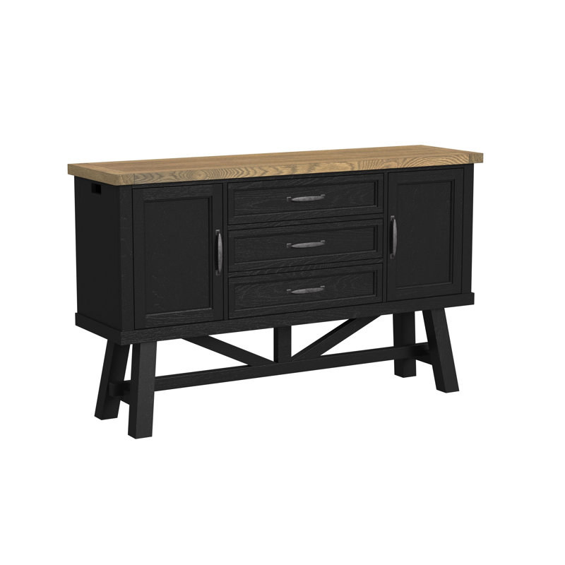 Danielsville 66" Server with AC/USB Power, Rustic Wheat and Raven