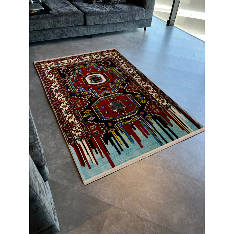Tapis d'intérieur / extérieur en polypropylène tissé à la machine Rufin, Rectangle 3 pi 11 po x 5 pi 11 po