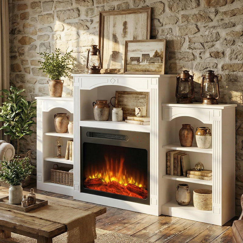 Electronic Fireplace With TV Stand