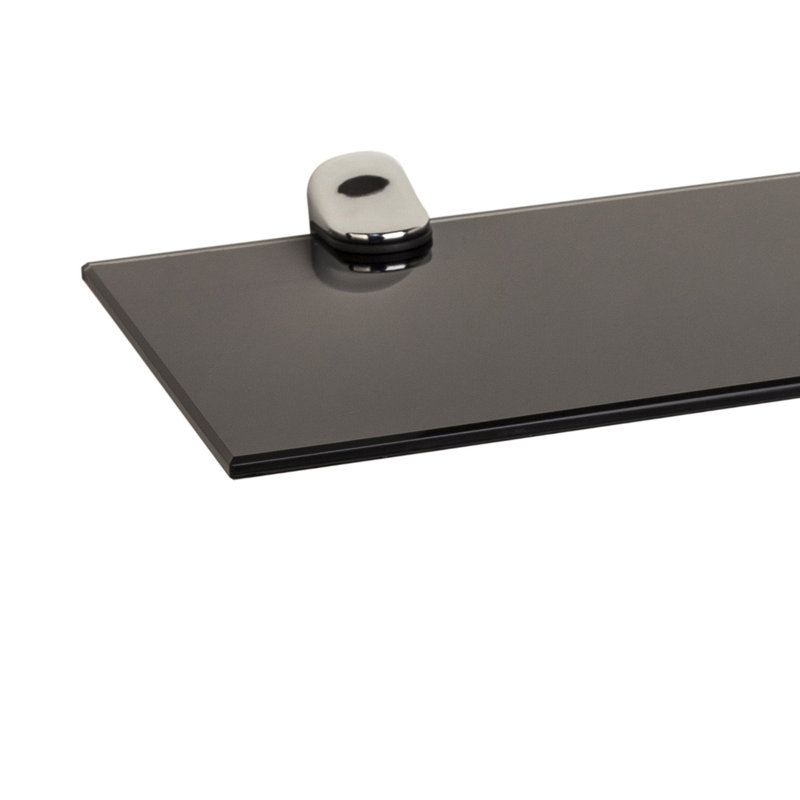Haag Glass Floating Shelf (Set of 2), Black