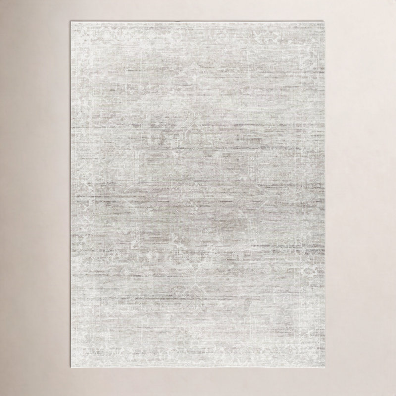 Tapis d'intérieur tissé à la machine Galey Alix x Livabliss Collins Avenue VIII, Rectangle 9 pi 11 po x 14 pi, Gris