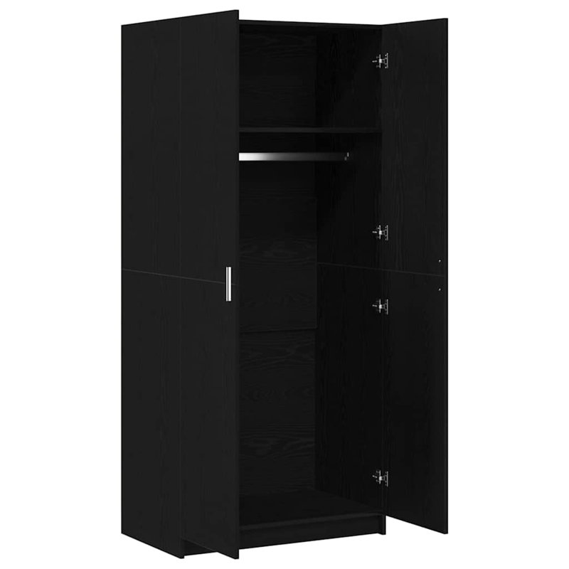 Wardrobe Clothing Cabinet Hanger Clothes Organiser Unit Engineered Wood