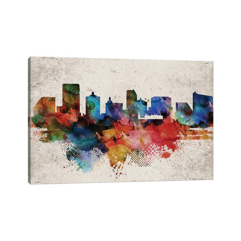 Atlantic City Abstract by WallDecorAddict - Wrapped Canvas Print, 20.32cm H x 30.48cm W x 1.9cm D