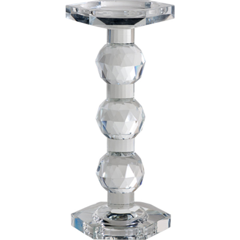 Bougeoir en cristal, H 9,5 po x l 3 po x P 3 po