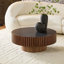 Table basse ronde en fritté et en bois manufacturé 35,43 po-1449970186-1449970185