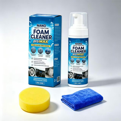 Automotive Interior Foam detergent 150ml ProMax Multi-Purpose Foam Cleaner Kit With Sponge Towel Car Interior Leather Fabric Dashboard Stain Remover For Auto  Home Use
