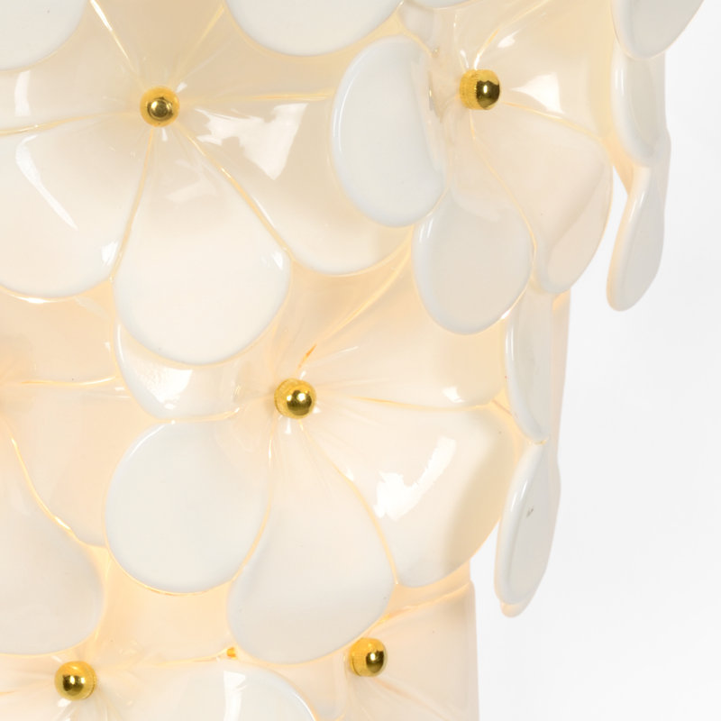 Plafonnier encastré 3 lumières fleur de verre