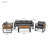 Outdoor Sofa Set For 5 With Removable Cushions And Sturdy Metal-Wood Frame-438420913