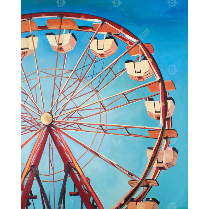 Grande roue - Magnifique décor de chambre à coucher encadré bleu