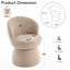 Fauteuil d'appoint rembourré Allis, tabouret de coiffeuse pivotant avec dossier à oreilles, fauteuil de maquillage en tissu Boucle-701948479