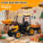 24V Ride on Tractor for Kids with Trailer & Front Loader, 3-in-1 Electric Construction Vehicle, Dual Motors, All-Terrain Wheels, MP3/USB/Bluetooth, LED Lights, Outdoor Gift for Ages 3-8 (Yellow)-116547193