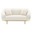 Sofa deux places en velours ivoire avec structure en bois et métal