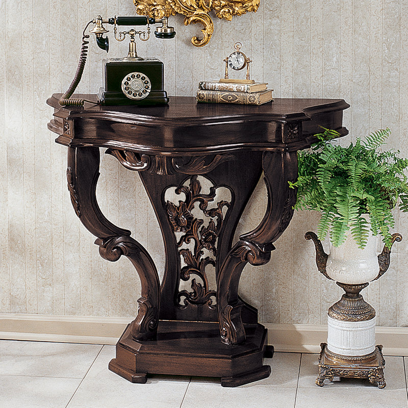 Val de Loire 38'' Dark Brown Mahogany Console Table with Storage