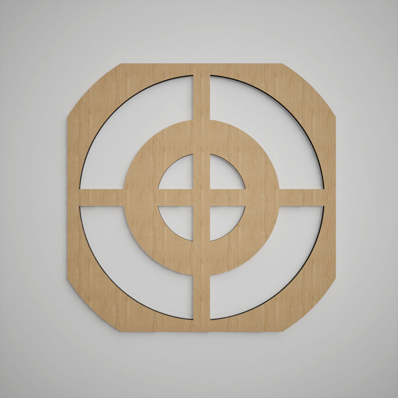 Panneaux muraux décoratifs en bois Sullivan, grand, l 23 3/8 po x H 23 3/8 po x T 3/8 po, chêne blanc