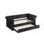 Lit de jour simple noir avec boutons captivants et lit escamotable attrayant-1658581661