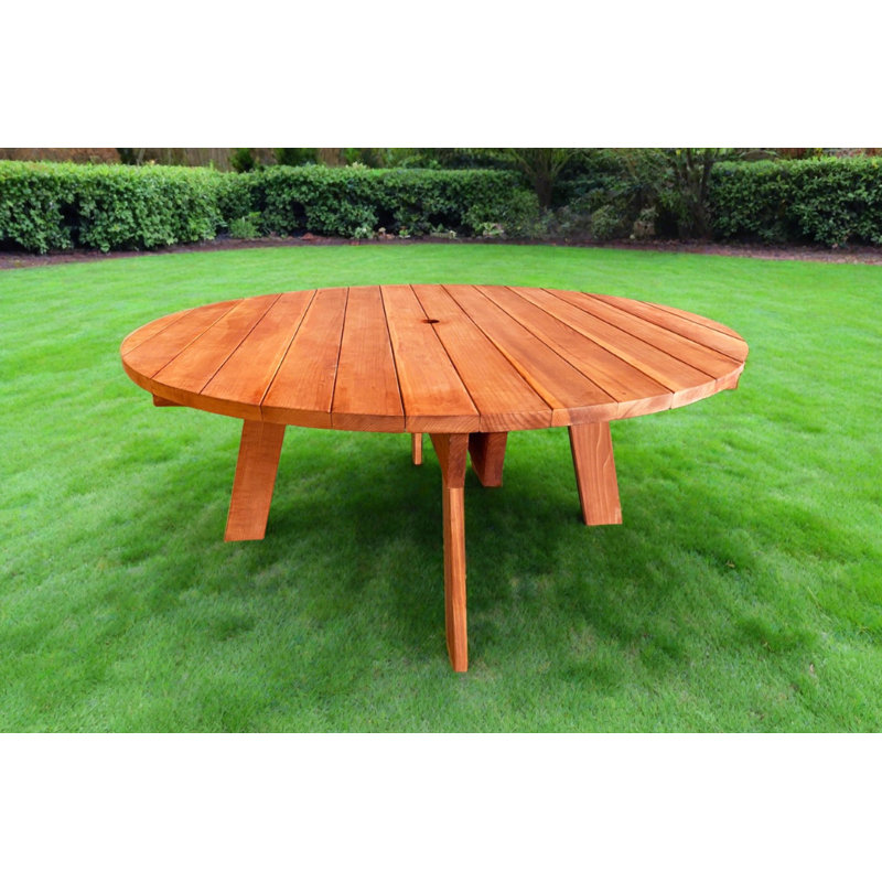 Table de pique-nique ronde Redwood, L 72 po x L 72 po x H 30,50 po