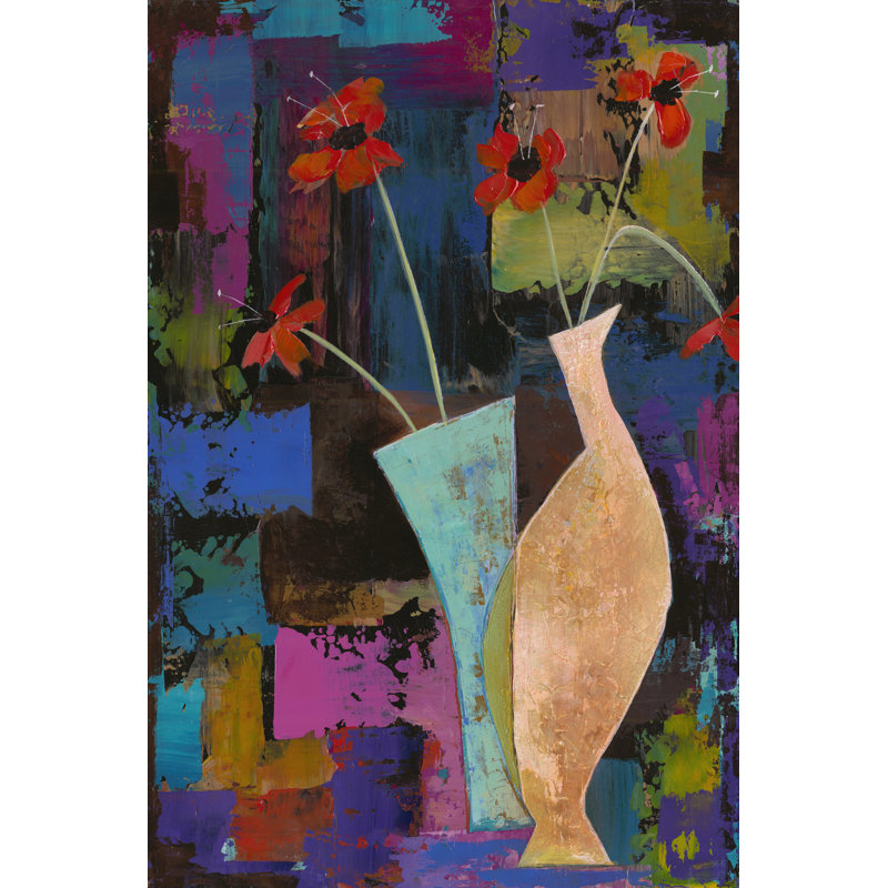 Abstract Expressionist Flowers I by Mehmet Altug - Wrapped Canvas Painting, 46cm H x 30cm W x 3.8cm D