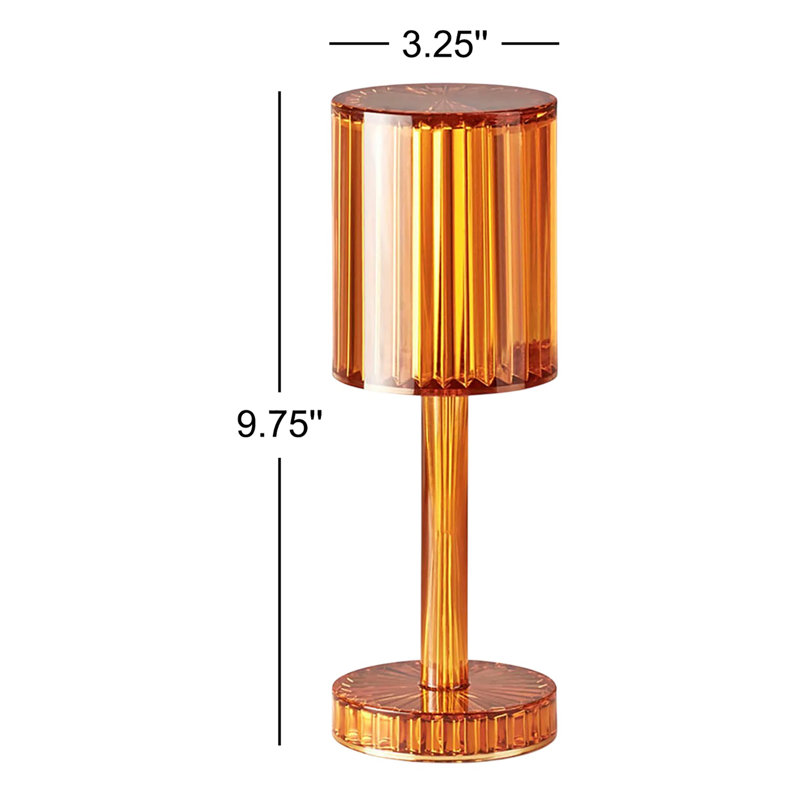 Lampe de table cylindrique en résine Gatsby, Ambre