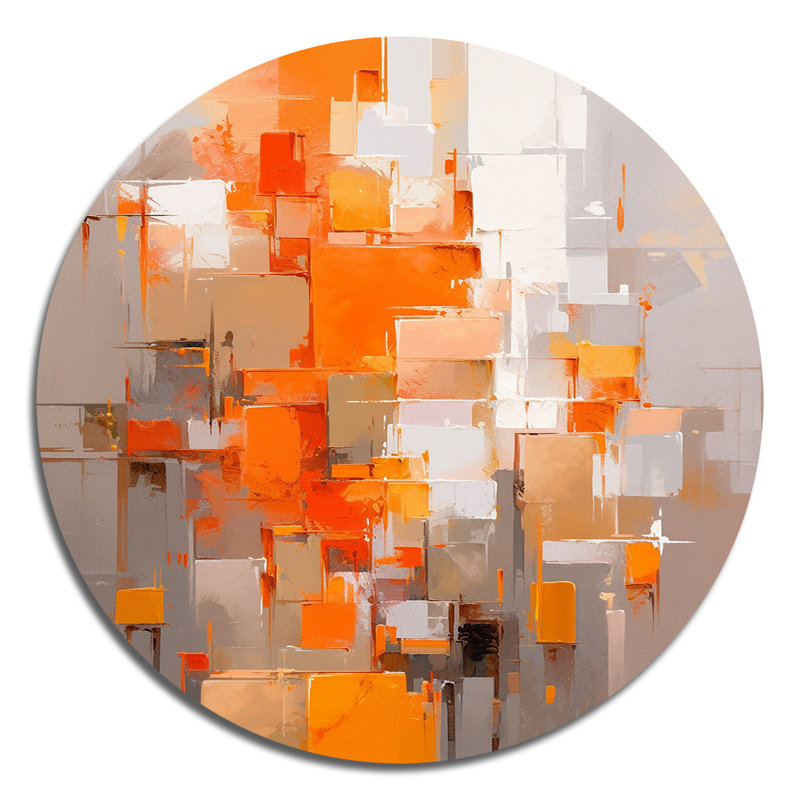 Claiton - Art abstrait rond en métal, H 36 po x l 36 po