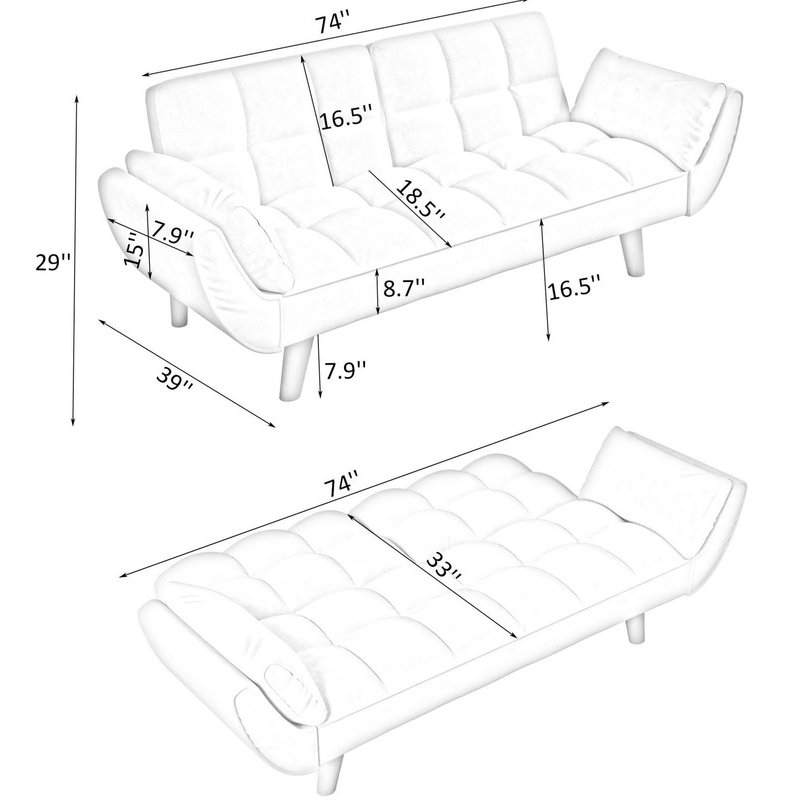 Canapé moelleux confortable et confortable, Noir