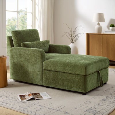 Upholstered Chaise Lounge With Storage
