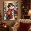 1pcs Snowman Canvas Wall Art Suitable for Christmas Decor with Lantern Gift Box - Retro Minimalist Winter Scene Painting.-2106976406