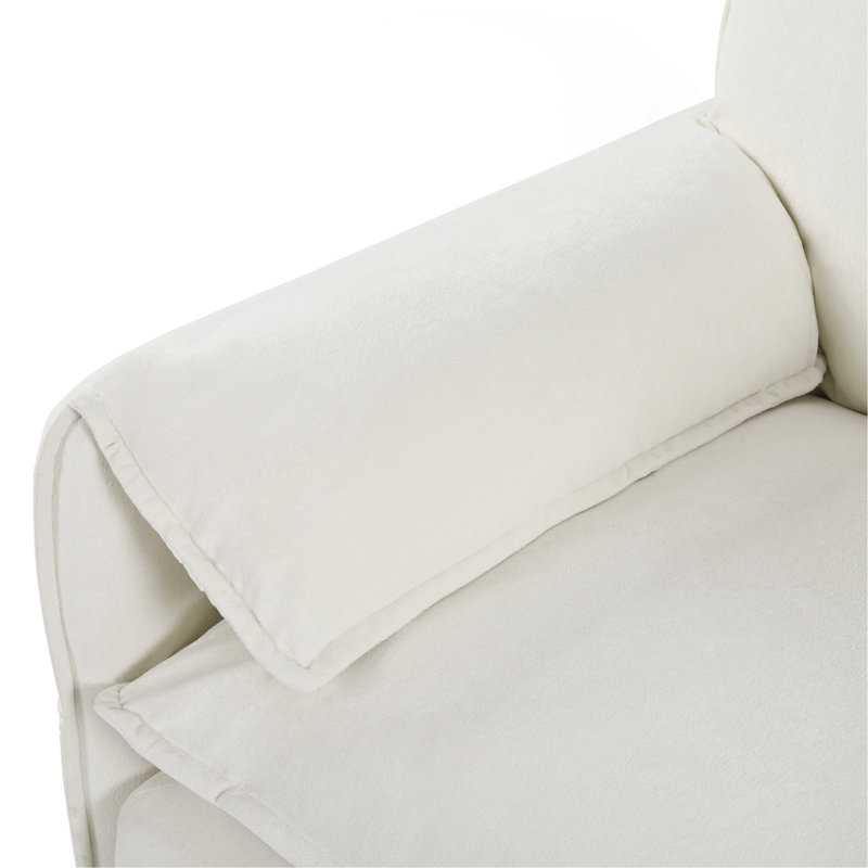 Comfortable Oversized Sofa Chair With Versatile Modules For Various Rooms, Beige Chenille
