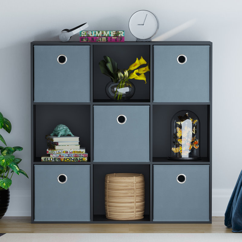 Herm 96.5cm H x 96.5cm W Cube Bookcase, Black